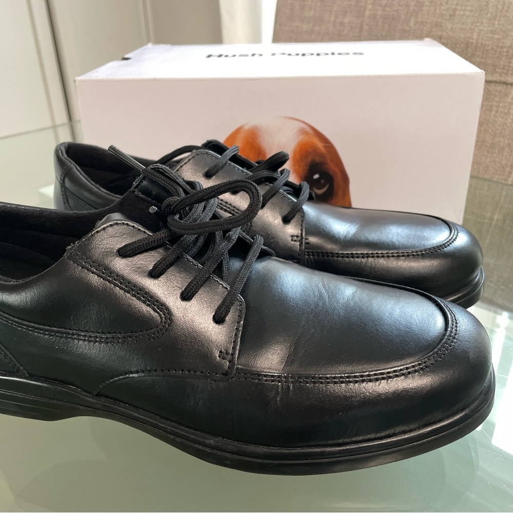 Hush Puppies Boys dress shoes black. Wore once, like new